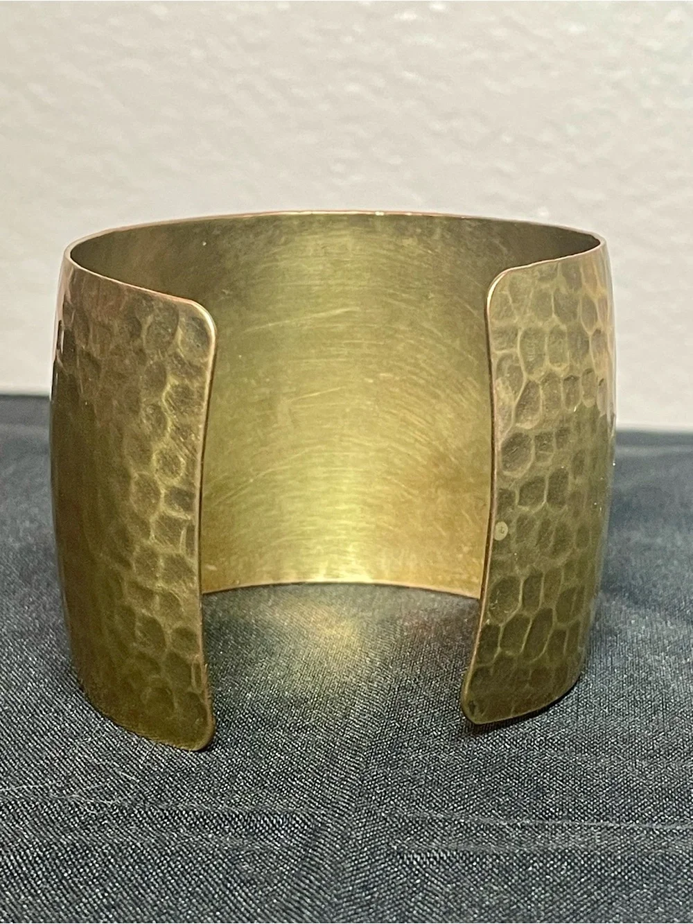 Hammered Brass Cuff Bracelet - Gold Tone